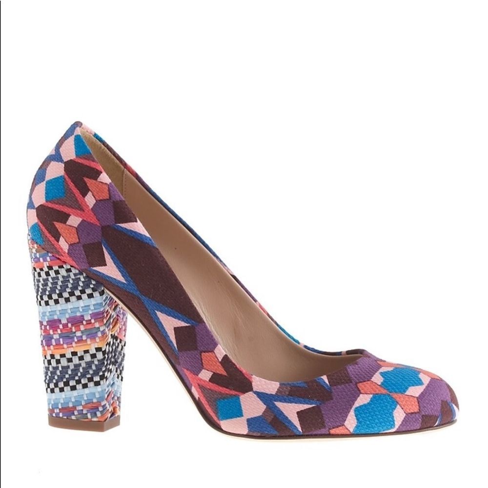 J. Crew Blakely Mixed Print Raffia Pumps 9